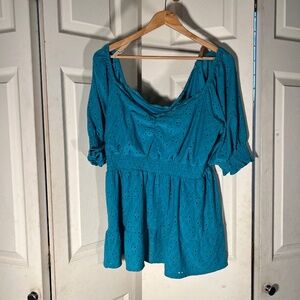 Torrid Blue Top Size 2XL
